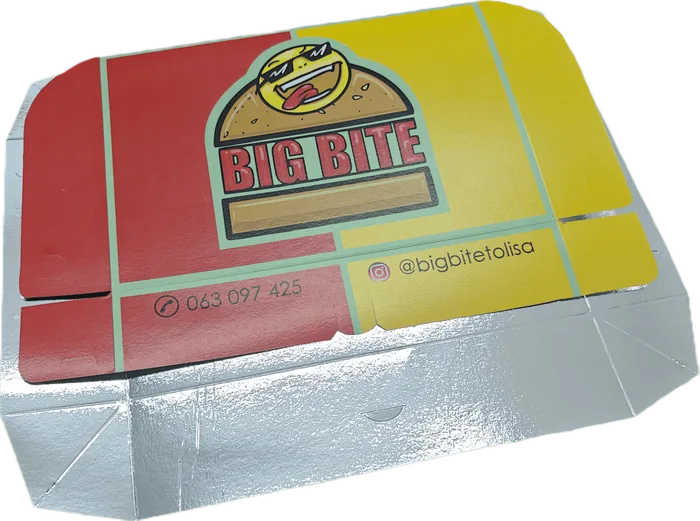 Kutija sa alu folijom i štampom za Big Bite